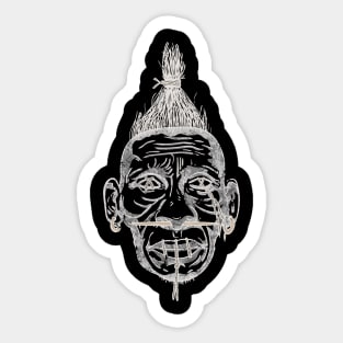 Shrunken Head Macabre Art Sticker